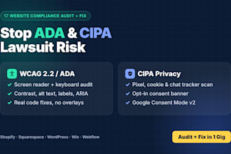 audit and fix website ada wcag accessibility and cipa privacy compliance
