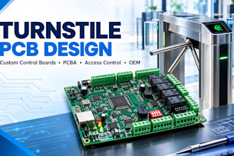 design turnstile pcb controller, custom control board, pcba, access control, oem