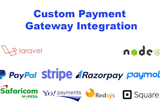 integrate stripe, razorpay or custom payment gateway API