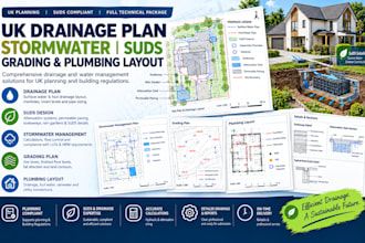 design uk drainage plan stormwater suds grading and plumbing layout