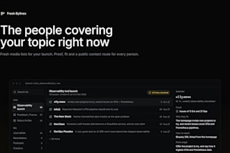 build a fresh media list of journalists, newsletters, podcasts for your launch
