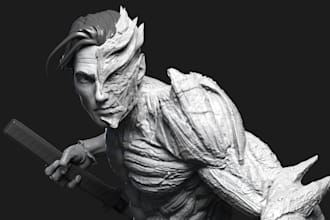 sculpt custom 3d miniature 3d statue stl file 3d action figure for 3d printing