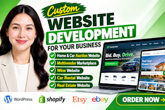 design home or car auction website bidding multivendor marketplace wine website
