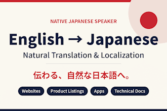 translate english to japanese with natural localization