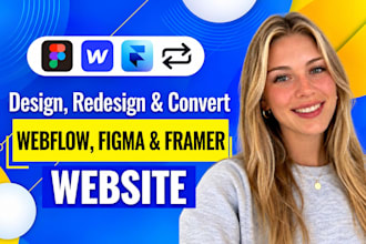 design, redesign framer or webflow website, framer landing page figma to webflow