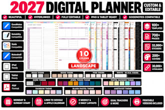 design responsive hyperlinked planner, etsy digital planner, digital planner