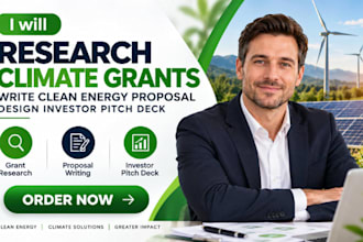 research climate grants write clean energy proposal design investor pitch deck