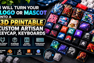 turn your logo or mascot into a 3d printable custom artisan keycap, keyboards