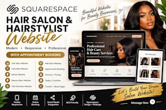 design squarespace hair salon hairstylist website with booking