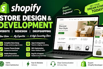 fix shopify store website development  shopify dropshiping seo shopify bug figma