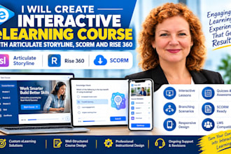 create interactive elearning course with articulate storyline scorm and rise 360