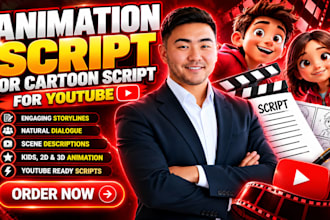 write engaging animation script cartoon script for youtube