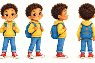 create a childrens book character turnaround sheet