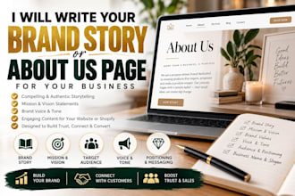 write your brand story and about us page for your website