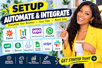 zapier ghl woocommerce whatsapp wati brevo manychat google sheet stripe slack