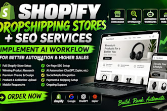 create a shopify online automated store for dropshipping