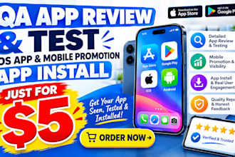 qa app review and test ios app and mobile promotion and app install