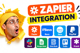 zapier integration bevo xero paypal slack google sheet zoho book trello knack