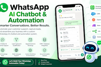 whatsapp automation, chatbot and ai workflow for business