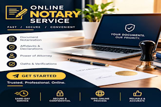 provide fast remote online notary, notary public, notarize usps form 1583