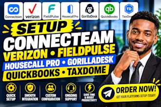 setup connecteam verizon fieldpulse housecall pro gorilladesk quickbooks taxdome