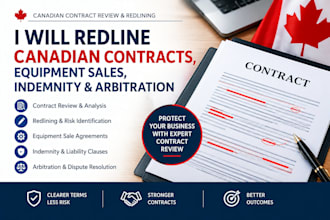 redline canadian contracts, equipment sales, indemnity and arbitration