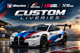 design sim racing livery for iracing assetto corsa and le mans ultimate lmu