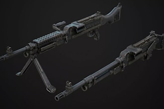 create custom sci fi and futuristic 3d weapon models for games