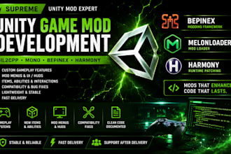 develop unity game mod script il2cpp mono bepinex harmony gameplay system