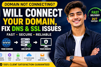 connect your domain, fix dns and SSL issues