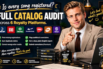 audit your song catalog and find missing or wrong royalty registrations