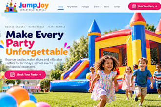 design wix bounce castles website inflatable rental kids party rental website