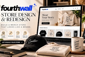 do fourthwall website merch design redesign fourthwall store print on demand