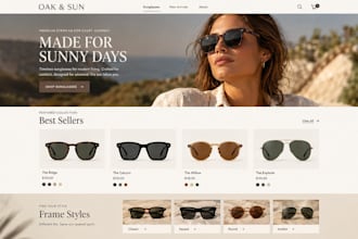 build eyeglasses shopify store, sunglasses store, sunglasses website