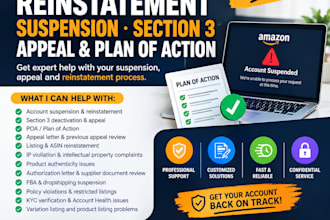 do amazon reinstatement, suspension, section 3 appeal and plan of action