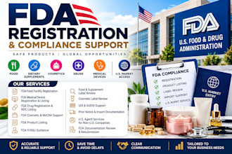provide fda registration, product listing and compliance assistance