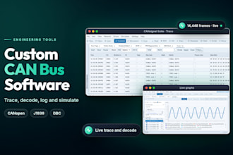 develop custom can bus software for canopen, j1939, dbc decode, logging