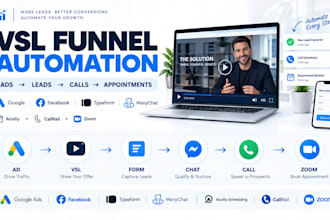 connect vsl funnel to google facebook ads typefrom manychat acuity callrail zoom