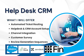 setup help desk crm software via salesforce zoho desk zendesk service hub fin