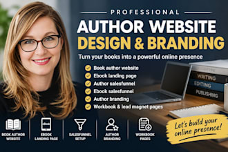 build book author website, ebook website, author landing page and sales funnel