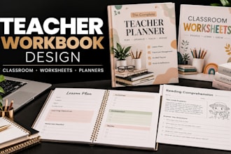 design teacher workbook classroom worksheets lesson planner and ebook
