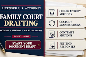 prepare responses to child custody petitions as a US attorney