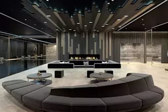 design a professional 3d tv studio, and broadcast set