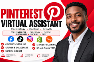 be your virtual assistant for facebook instagram tiktok pinterest shopify etsy