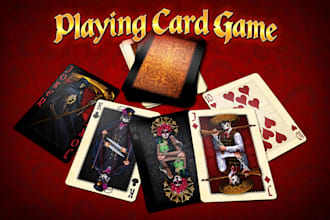 design custom playing cards, poker card deck, card back, card box and rule book
