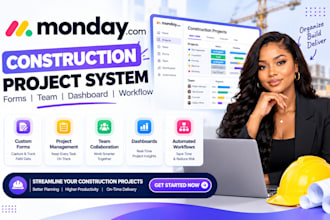 create monday com construction project system forms team dashboard workflow
