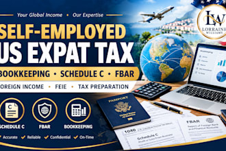 provide self employed US expat tax, bookkeeping, schedule c and fbar