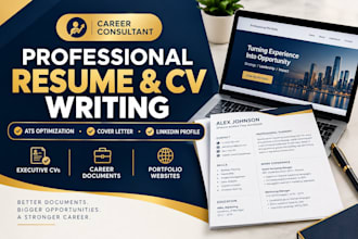write a professional resume CV, cover letter and portfolio website