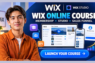 create wix online course website, wix membership setup and wix studio design