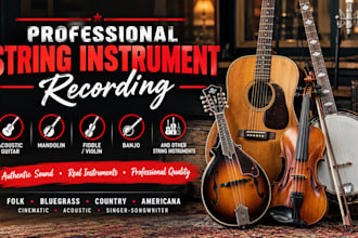 record authentic bluegrass and country string instruments for your tracks